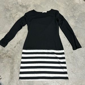 Dress V‎ black n white striped dress / Size L / Mm-21